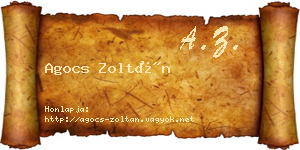 Agocs Zoltán névjegykártya