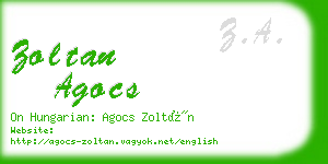 zoltan agocs business card